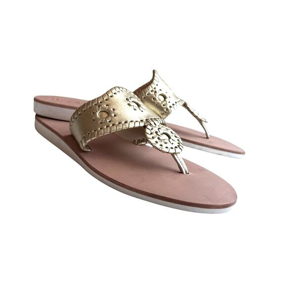 Jack Rogers Boating Jacks Flip Flop Sandals in Light Gol - Picture 1 of 6